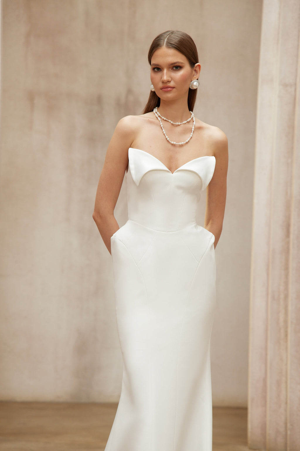 Alba White Barrel Waist Corset Maxi Dress
