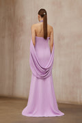 Cerise Purple Shawl Embellished Maxi Dress