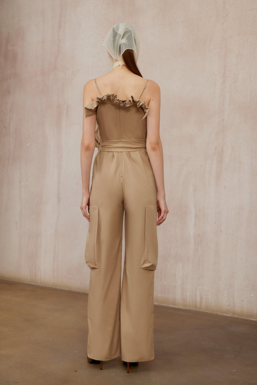 Nanette Khaki Asymmetrical Double Breasted Jumpsuit