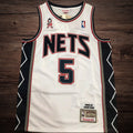 Men’s Brooklyn Nets 2006/07 #5 Jason Kidd White Jersey