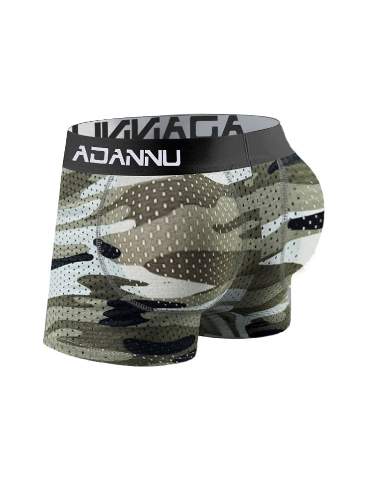 Men's Camouflage Removable Hip Pad Boxer Briefs