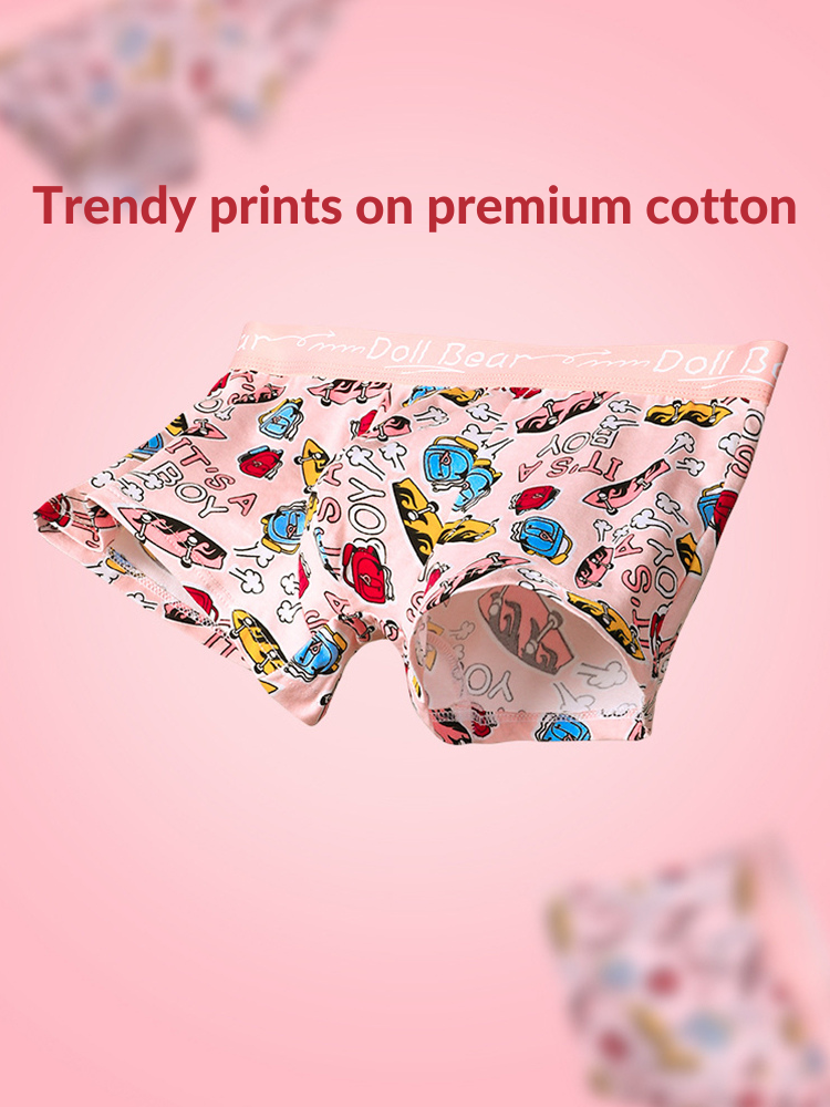 4 Pack Men's Cartoon Cotton Anti-Bacterial Boxer Briefs