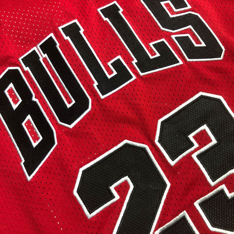 Men’s Chicago Bulls Black #23 Jordan Red Short Sleeve Jersey