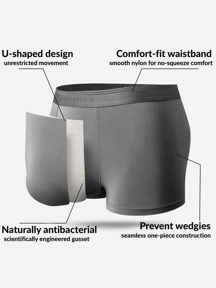 2 Pack Men's Anti-Bacterial Modal Trunks