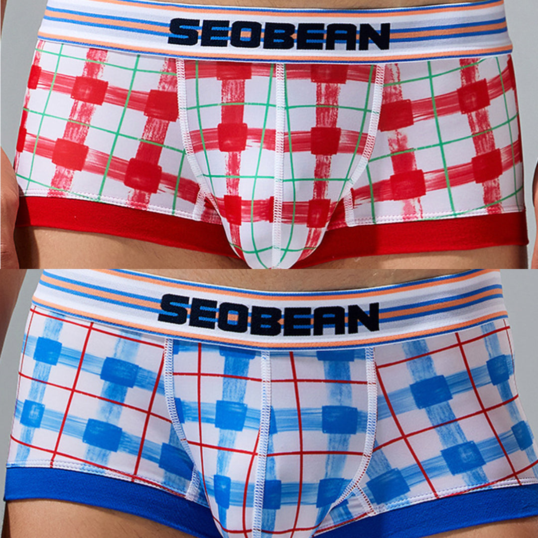 Men's Relaxed Plaid U Pouch Trunks