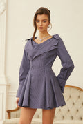 Rita Blue Pinstriped Mini Shirt Dress