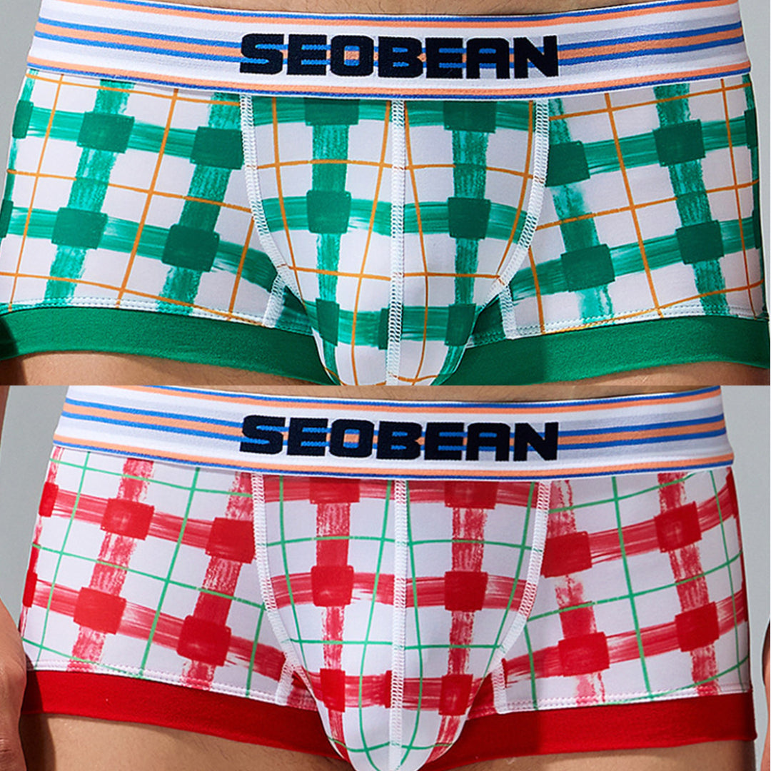 Men's Relaxed Plaid U Pouch Trunks