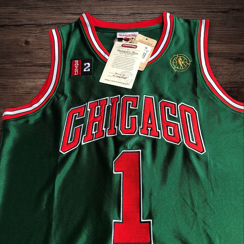 Men’s Chicago Bulls 2008-09 #1 Derrick Rose Jersey Green
