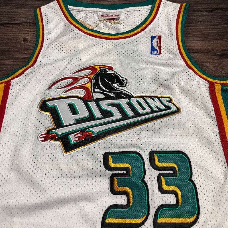 Men’s Detroit Pistons 1998-99 #33 Grant Hill Jeresy in White