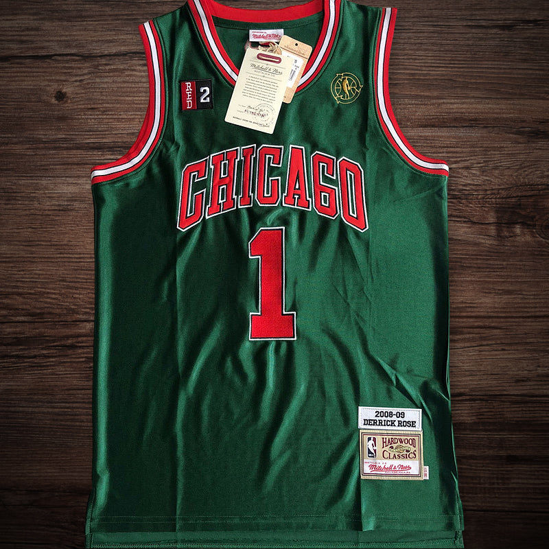 Men’s Chicago Bulls 2008-09 #1 Derrick Rose Jersey Green