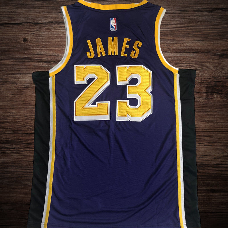 Men’s Los Angeles Lakers #23 Lebron James Retro Jersey in purple