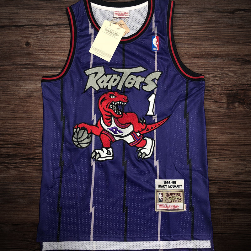 Men’s Toronto Raptors 1998-99 #1 Tracy McGrady Jersey purple