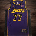 Men’s Los Angeles Lakers #77 Doncic Purple Jersey
