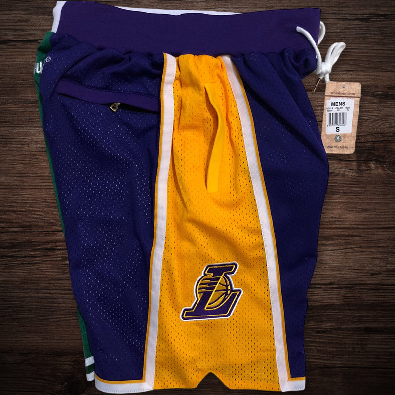 Lakers Celtics Split Shorts