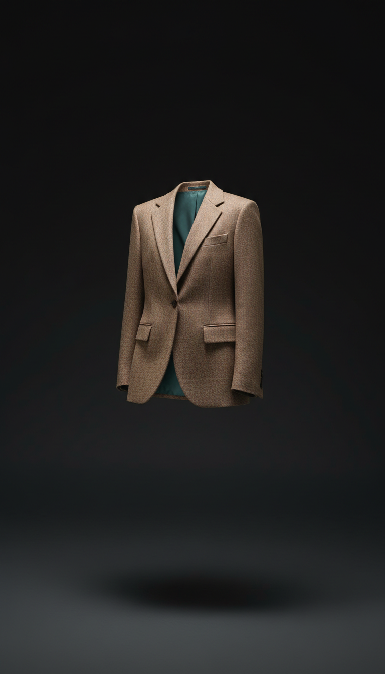 Wool tailored blazer with sharp lines