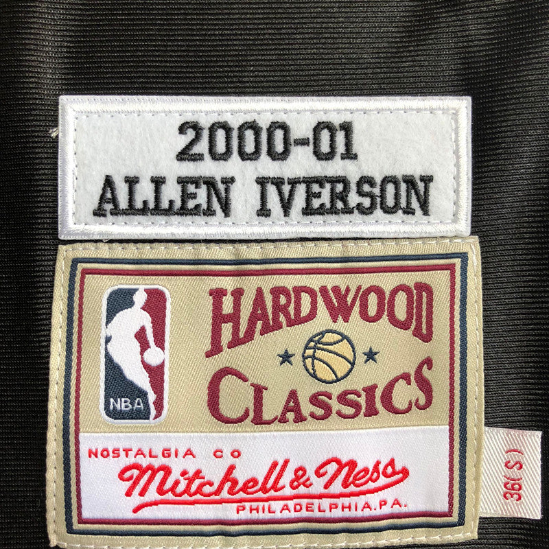 Men’s Sixers 2000-01 NBA Finals #3 Iverson Black jersey