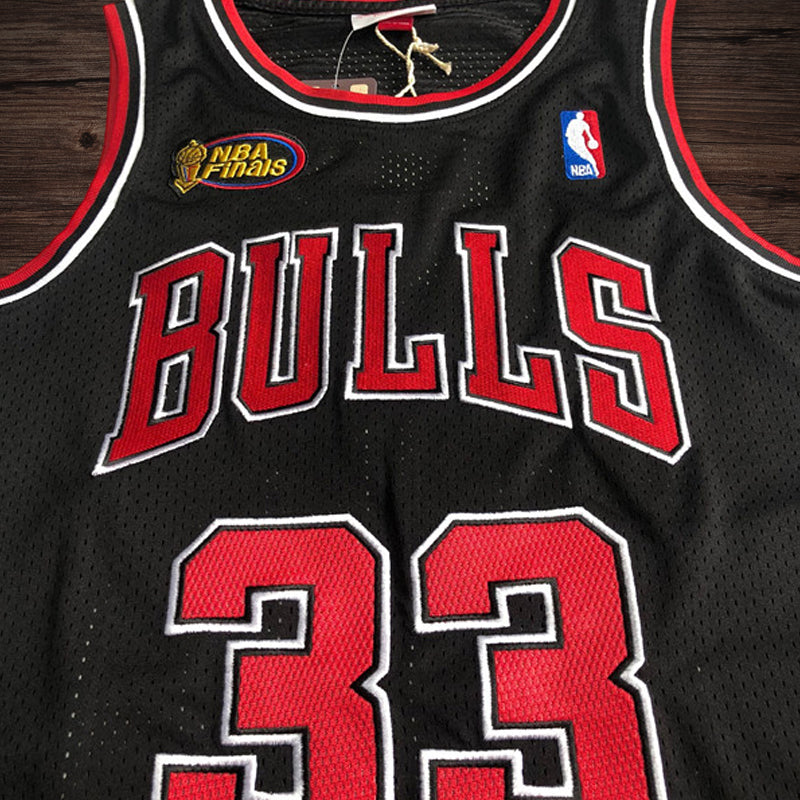 Men’s Chicago Bulls 1997-98 Finals #33 Scottie Pippen Jersey Black