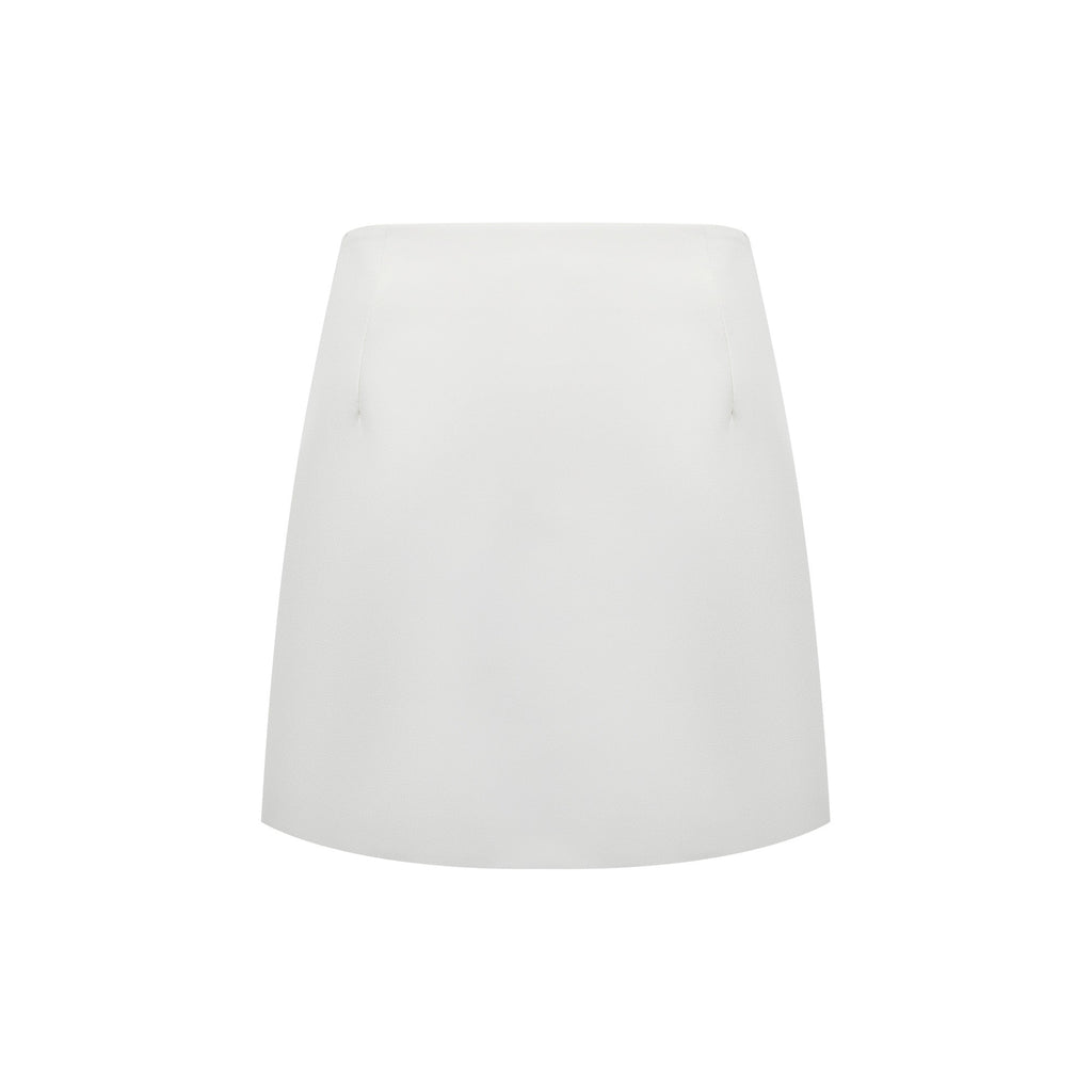 Adriana White Barrel Design Jacket & Skirt Set