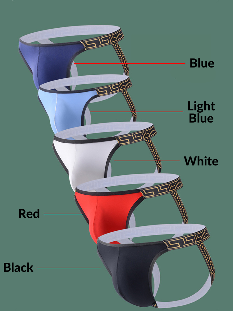 3 Pack Men's Large Pouch Low-Rise Sexy Jockstrap