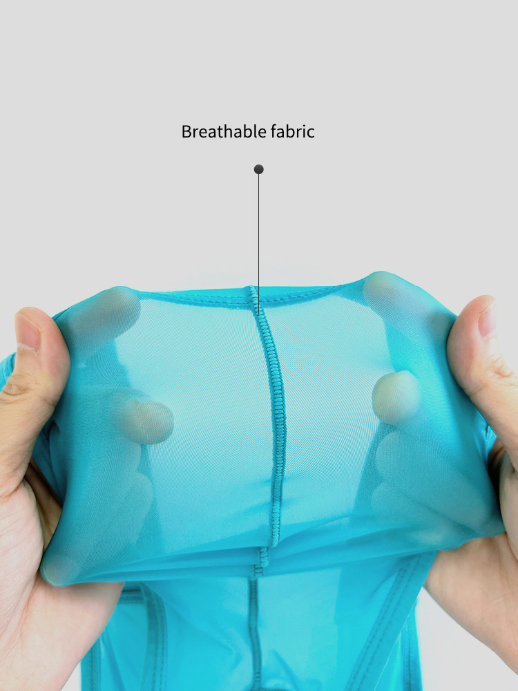 Men's Sexy Translucent Lace-up Briefs with Unfastened U-shaped Large Pouch