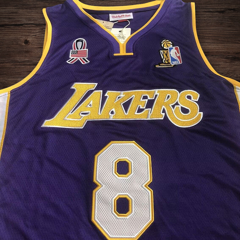 Men’s Lakers 2001-02 #8 Kobe Bryant Purple Jersey