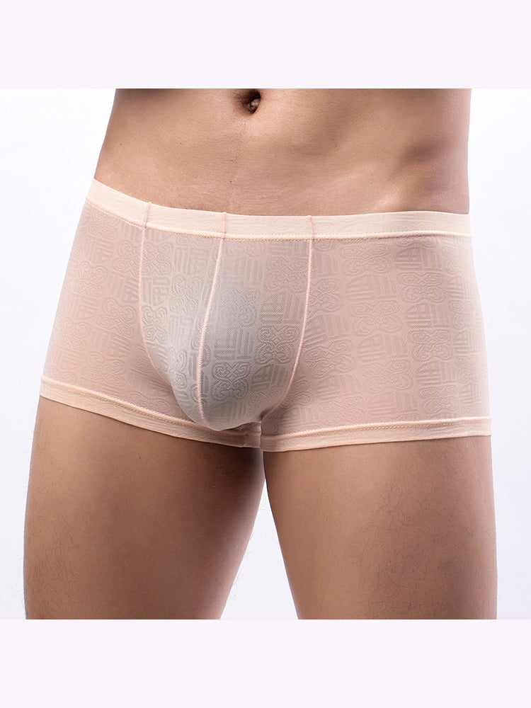 4 Pack Men's Sexy Breathable Jacquard Trunks