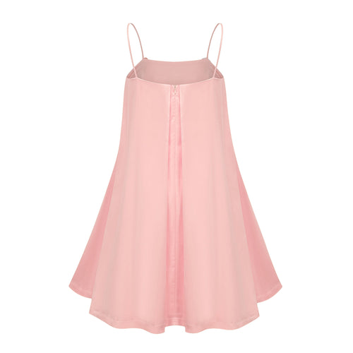 Avril Pink Floral Embroidered Satin Mini Dress