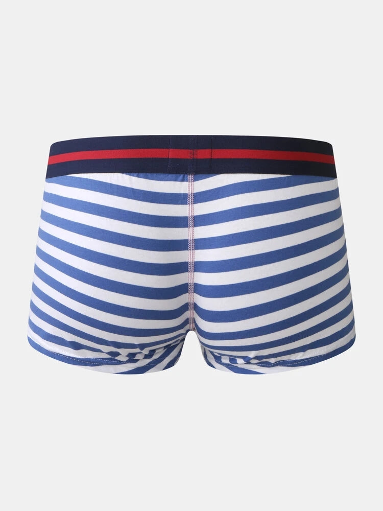 Men's Striped Casual Loungewear Loose Boxer Briefs