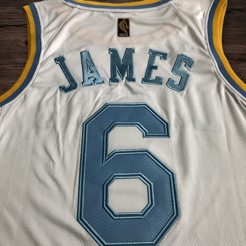 Men’s Los Angeles Lakers 2023 #6 Lebron James White Jersey