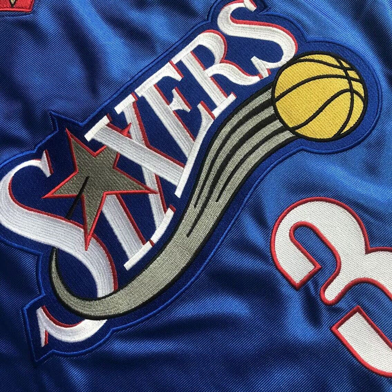 Men’s Philadelphia 76ers 2001/02 #3 Allen Iverson Blue Jersey