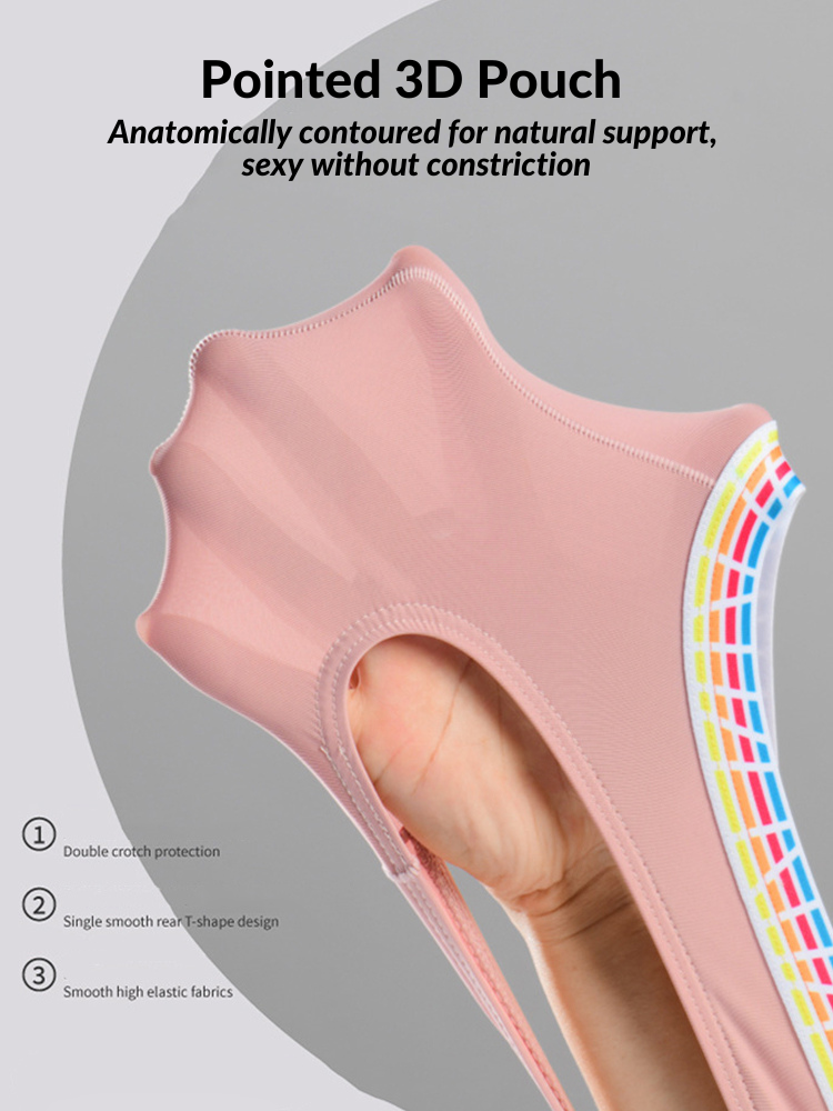 3 Pack Men's Ice Silk Middle-Rise Summer Thongs