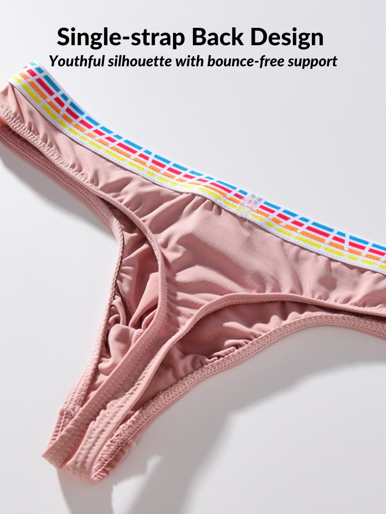 3 Pack Men's Ice Silk Middle-Rise Summer Thongs