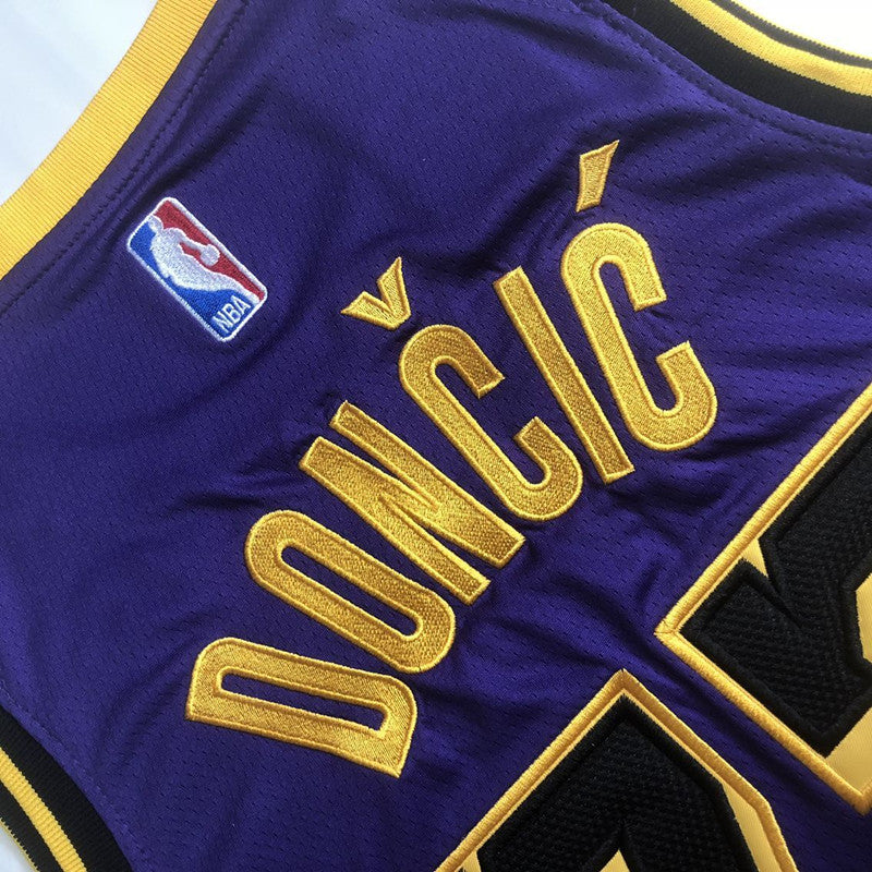Men’s Los Angeles Lakers #77 Doncic Purple Jersey