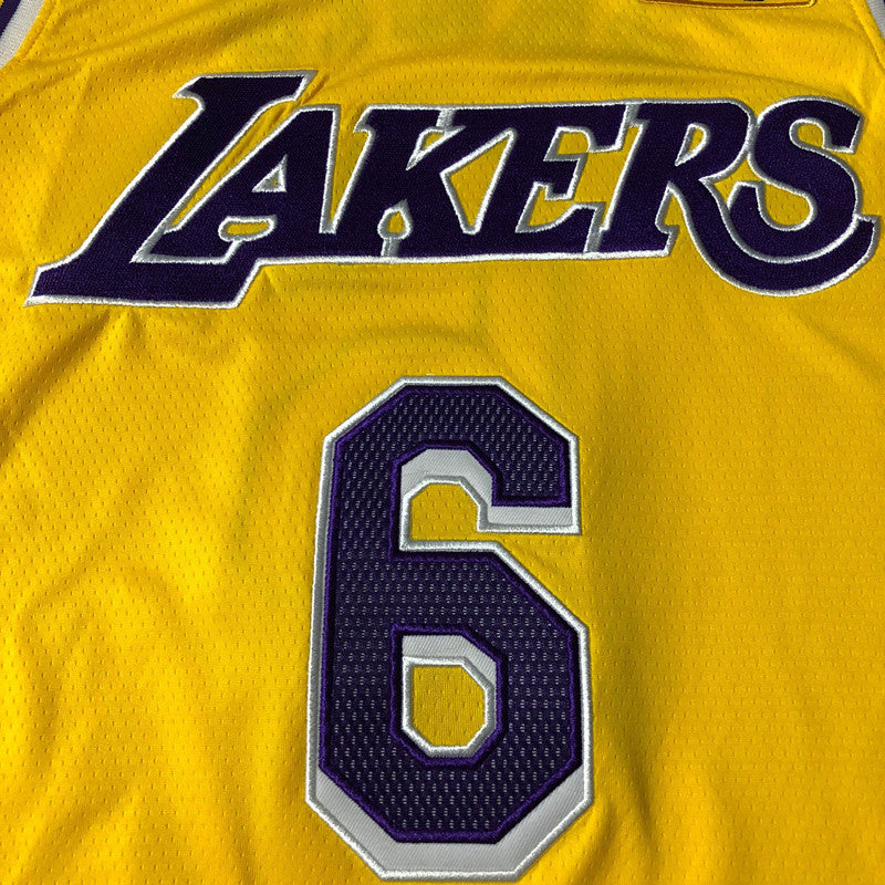 Men’s Los Angeles Lakers #6 James Jersey Yellow