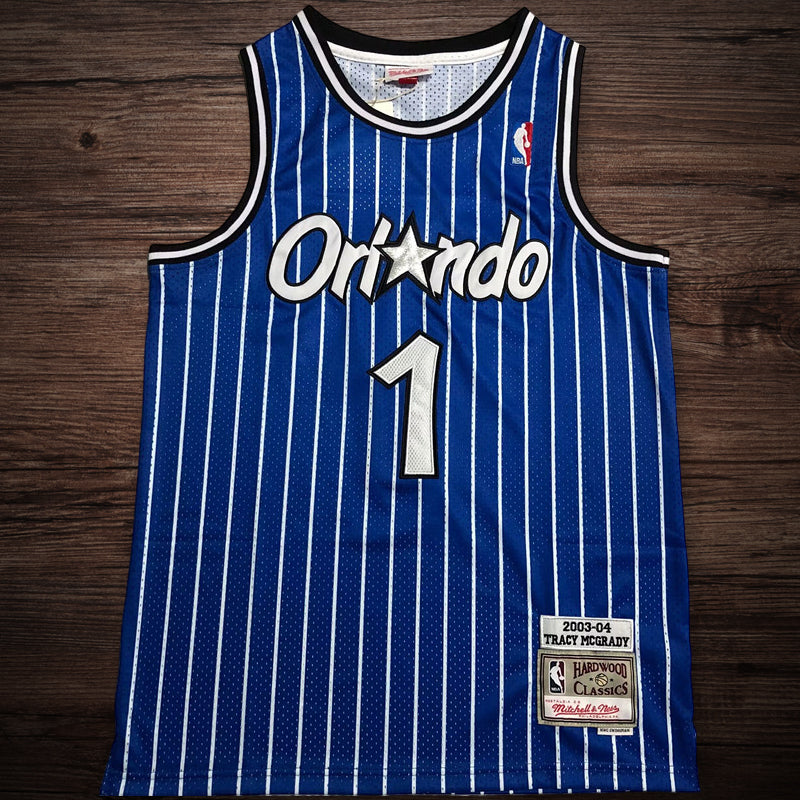 Men’s Orlando Magic 2003-04 #1 Tracy McGrady blue jersey