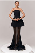 Mélanie Black Corset Dress & Mesh Skirt Set