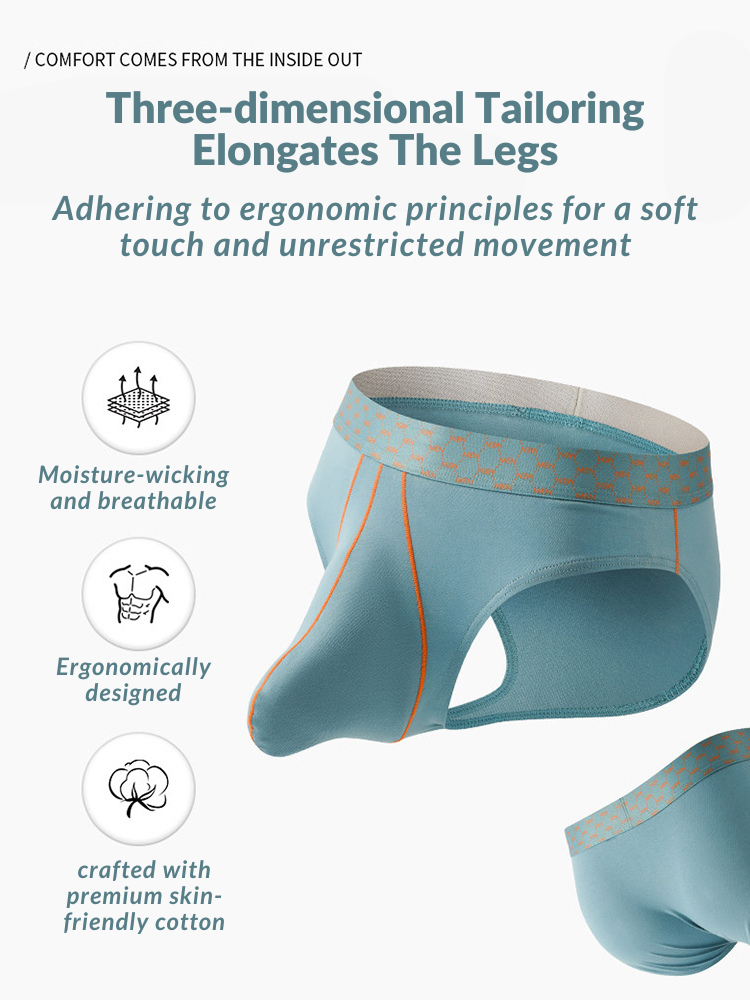 3 Pack Men's Breathable Anti-Chafing Cotton Briefs