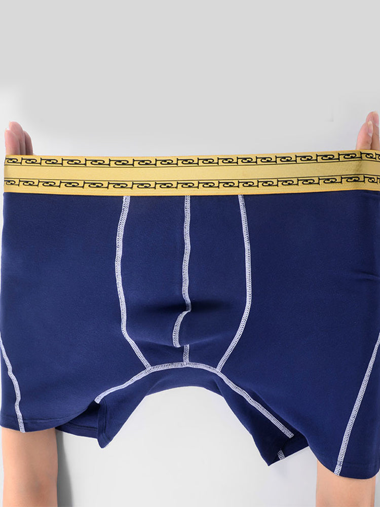 2 Pack Men's Pure Cotton Anti-Chafing Breathable Sports Boxer Briefs