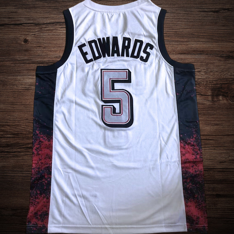 Men’s 2024 Olympics Team USA #5 Edwards White Jersey
