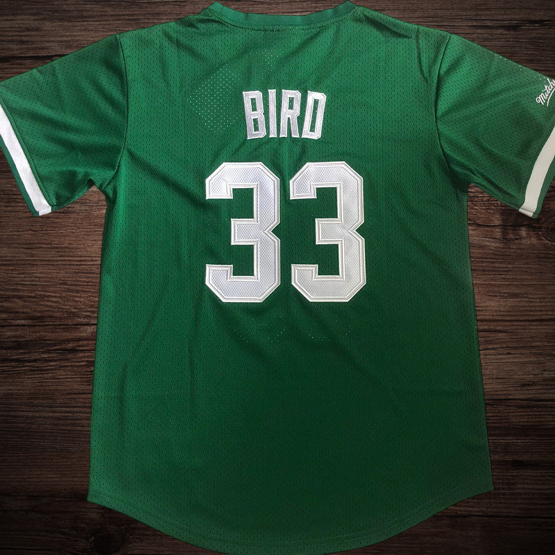Men’s Boston Celtics #33 BIRD Green Short Sleeve Jersey