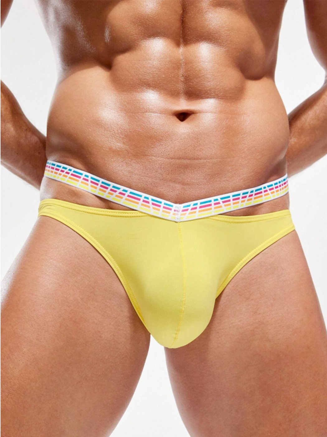 3 Pack Men's Sexy Color-Block Hollow Out Underwear Bikini