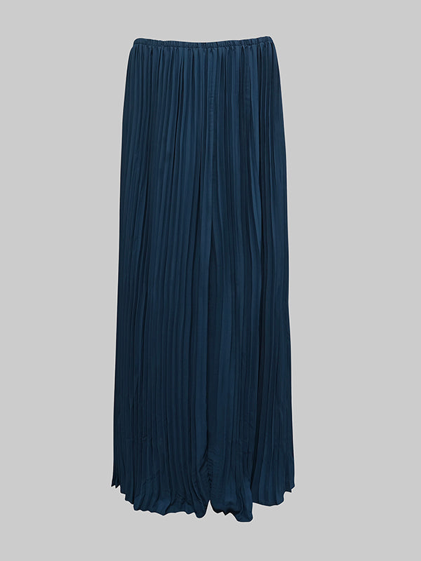 Loose Gauze Pleated Solid Color Tiered Off-The-Shoulder Evening Dresses Maxi Dresses
