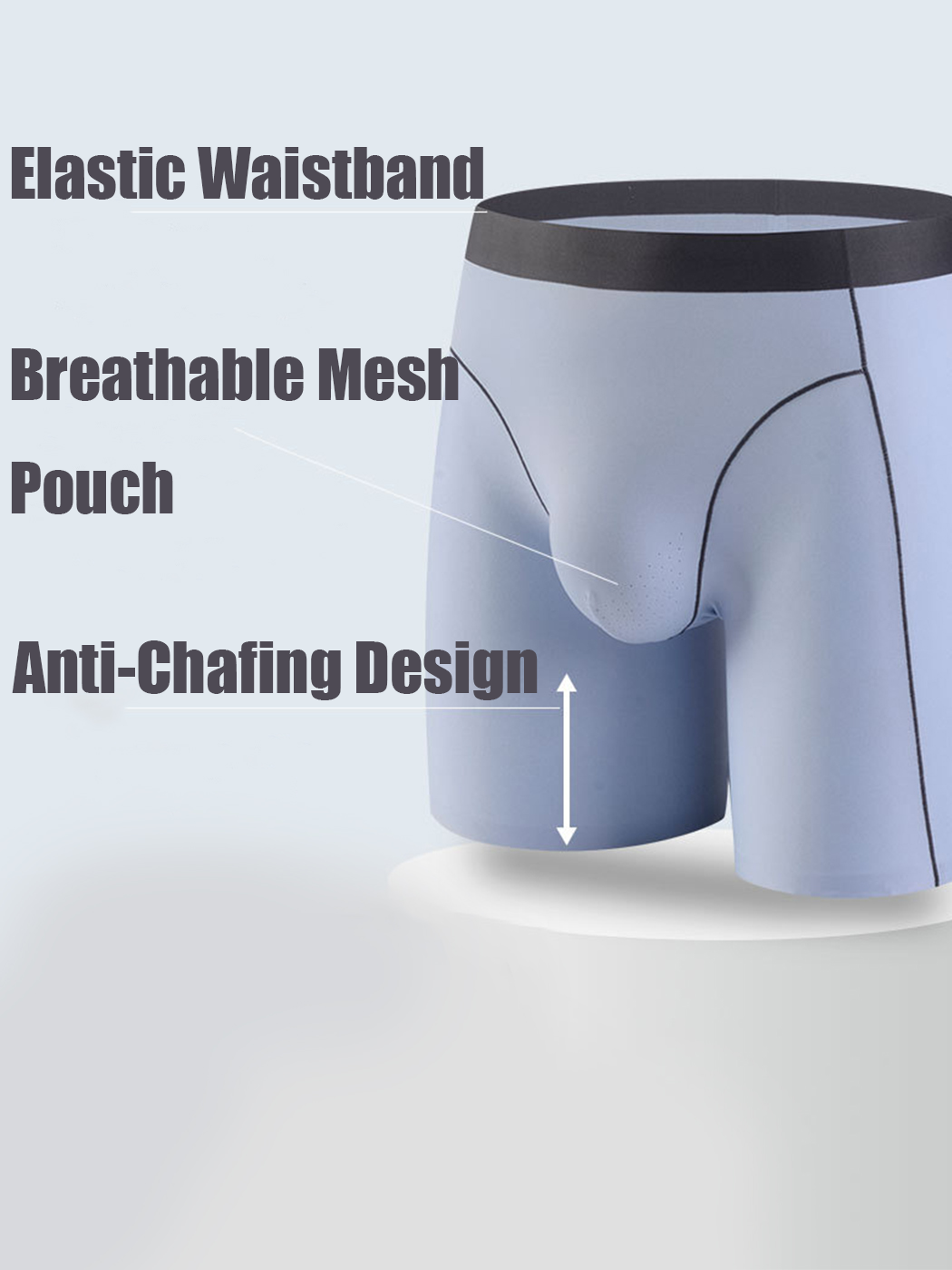 2 Pack Men's Sport Chafe Proof Boxer Briefs