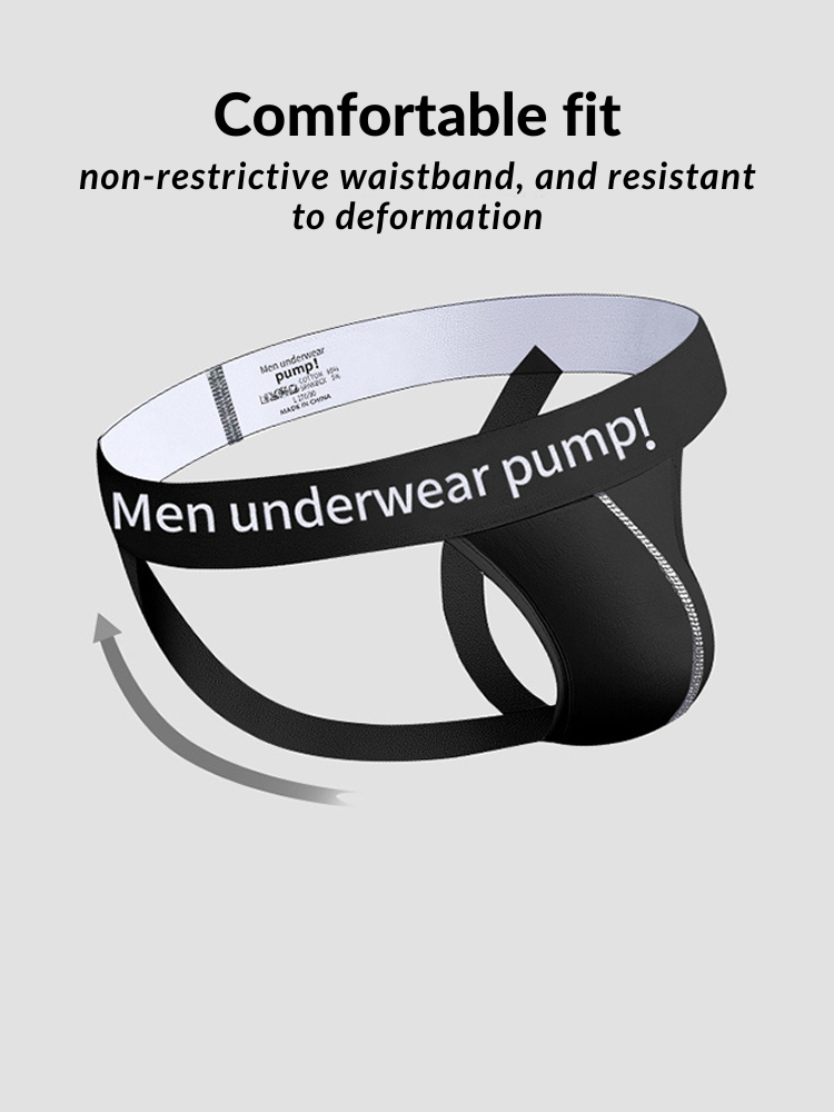 2 Pack Men's Trendy Breathable Sexy Cotton Jockstrap