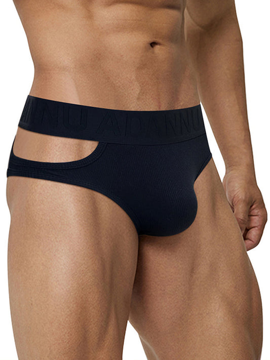 Men's Ribbed Cutout Stretch Cotton Briefs