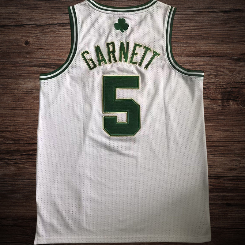Men’s Boston Celtics 2008 Champions #5 Kevin Garnett White Jersey