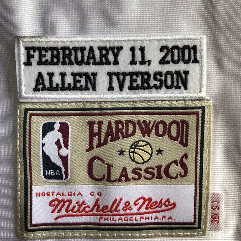 Men’s Sixers 2001 All star #3 Iverson white jersey