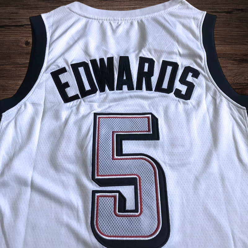 Men’s 2024 Olympics Team USA #5 Edwards White Jersey