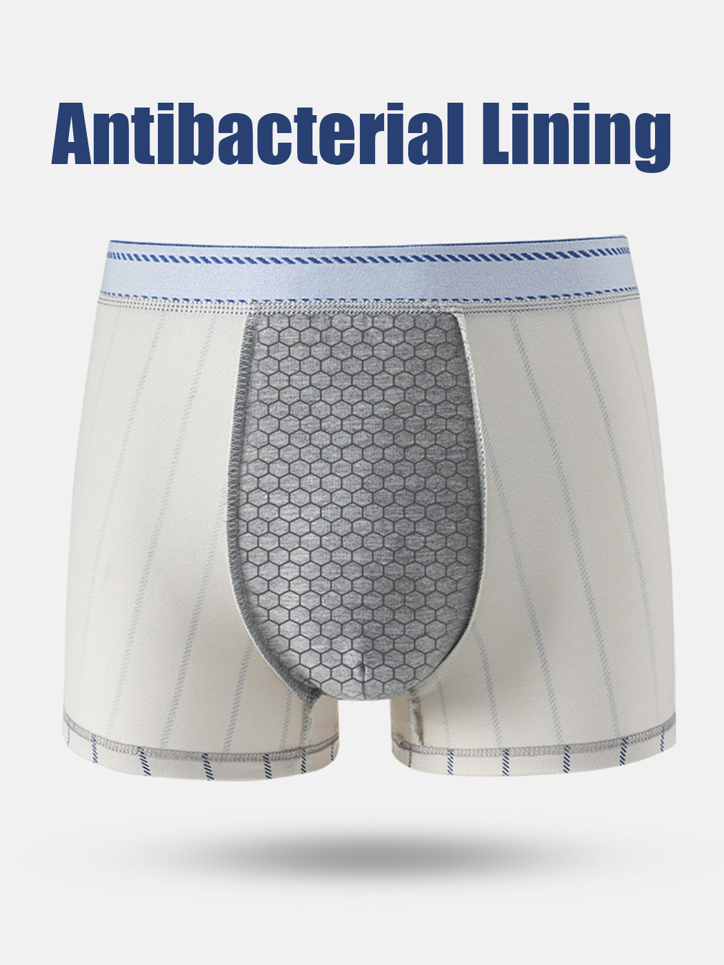 3 Pack Men's Striped Cotton Blend Trunks