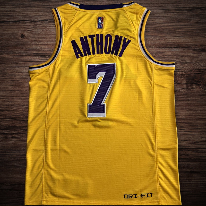 Men’s Los Angeles Lakers 75th anniversary #7 Anthony Jersey Yellow